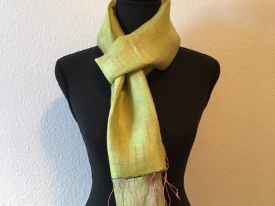 Foulard en soie sauvage vert