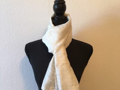 Foulard en soie sauvage blanc