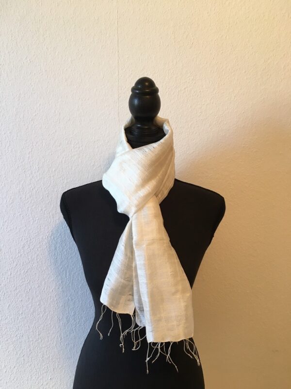 Foulard en soie sauvage blanc