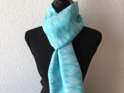 Foulard en soie cyan